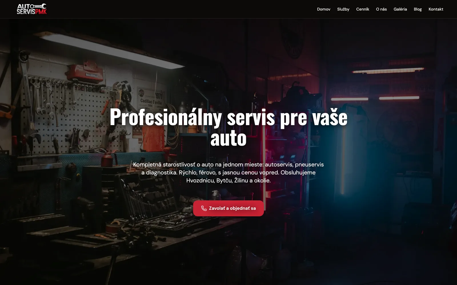 Autoservis PMK, web na mieru pre Autoservis PMK