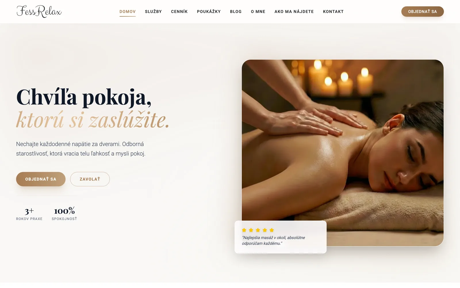 Fess Relax, web na mieru pre Fess Relax